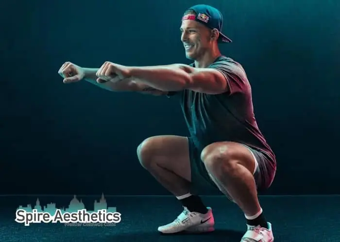 Image of man build leg muscle Enfield through exercise